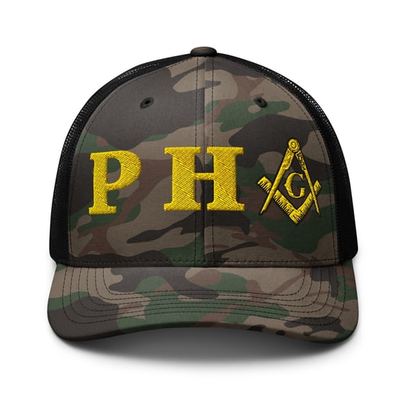 Prince Hall Affiliated Freemason Camouflage trucker hat (Camo/Black)