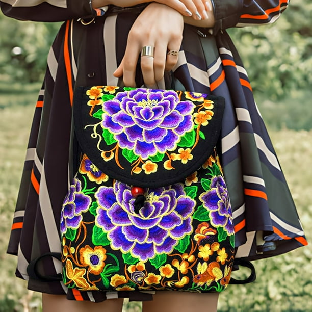 Ethnic Style Bag Embroidered Small Backpack Yunnan Embroidered Bag Embroidered Shoulders Bag