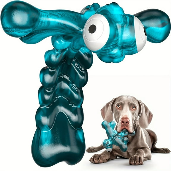 Indestructible Chew Toy for Aggressive Chewers - Medium & Large Dog Tough Nylon Bacon Flavor Interactive Chewing Toy - Long Lasting Durable Dragonfly Blue & Bacon Scented Dog Toy - Walmart Exclusive