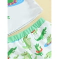 thumbnail image 7 of JYYYBF Baby Boys Rash Guard Set, Shark Crocodile Print Short Sleeve Top with Shorts Hat Swimsuit Summer Swimwear, 7 of 7