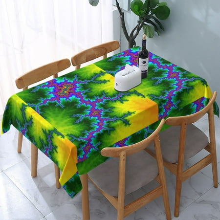 

Tablecloth Digital Fractal Background Table Cloth For Rectangle Tables Waterproof Resistant Picnic Table Covers For Kitchen Dining/Party(54x72in)