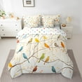 thumbnail image 2 of Erosebridal Colorful Birds Bedding Twin Size, Botanical Branches Comforter Sets with Sheets, Polka Dots Reversible, 2 of 5