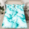 thumbnail image 3 of Homewish Aqua Purple Marbling Twin Sheet Sets for Women, Chic Abstract Ombre Twin Fitted Sheet, Fashion Artwork Style Flat Sheet, Lightweight Room Decor, 3pcs, 3 of 8