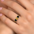 thumbnail image 4 of Gem Stone King 18K Yellow Gold Plated Silver Yellow Citrine and Black Onyx Engagement Ring for Women | 1.40 Cttw | Round 5MM | Gemstone November Birthstone | Size 6, 4 of 6