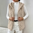 thumbnail image 6 of Luvrsol Women V Neck Open Front Fleece Sleeveless Vest Lightweight Casual Layering Waistcoat Gilet S-3XL, 6 of 9