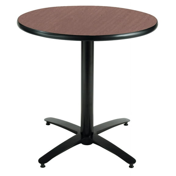 KFI Studios Mode 2.5' x Round' Dining Table, Dark Mahogany, Arched X Base
