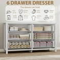 thumbnail image 5 of White Dresser, 6 Drawer Dressers Chest of Drawers, Modern Tall Dresser, Wood Drawer Chest Storage Cabinet for Living Room, Hallway, Entryway, Home Office, 5 of 6