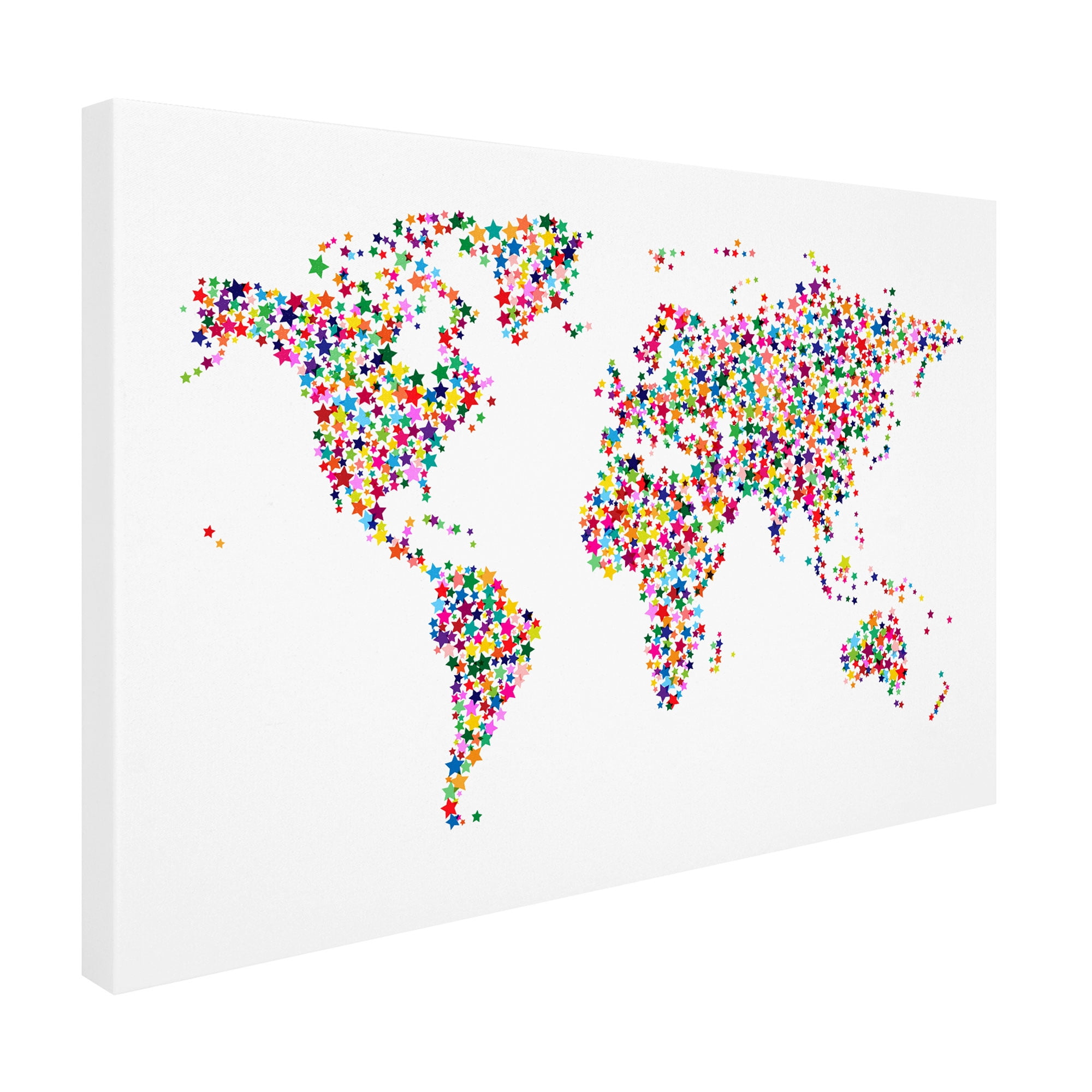 Trademark Art 'Stars World Map' Canvas Art by Michael Tompsett