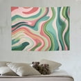 thumbnail image 4 of ONETECH  Groovy Retro 70s Pink Green Tapestry Abstract Spiral Swirl Modern Simple Aesthetic Cute 2000s Cute for Girl Art Hanging Bedroom Living Room Dorm Wall Blankets Home Decor, 4 of 7