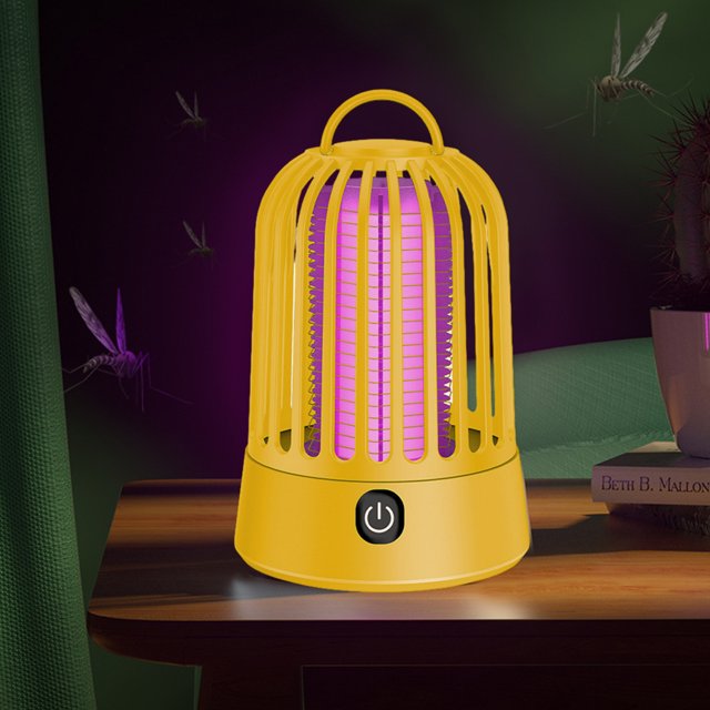 Lampara Mata Mosquitos Lámpara 1200mAh Insecto eléctrico Zapper Insecto USB no tóxico para el hogar Amarillo Likrtyny Para estrenar