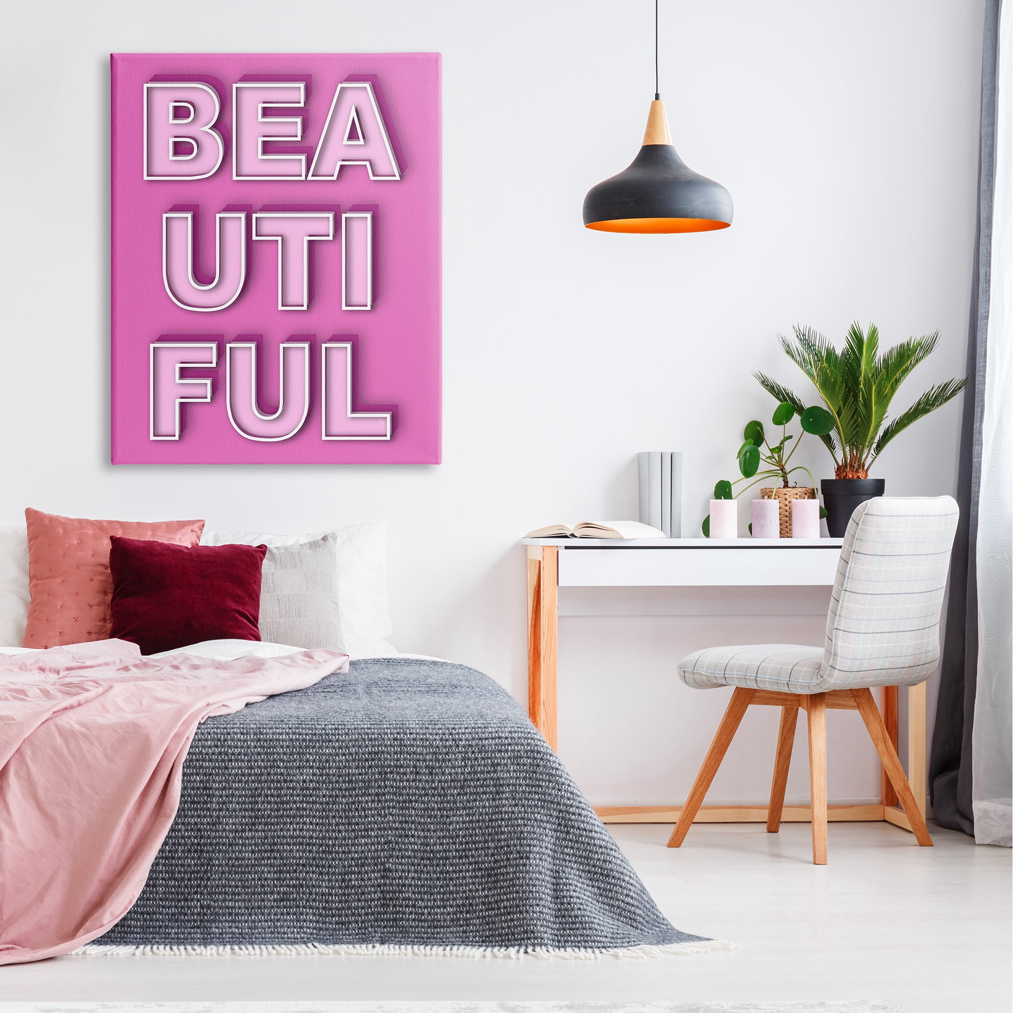 Stupell Industries Bold Motivational Beautiful Text Inspirational Painting Gallery Wrapped Canvas Art Print Wall Art, 36 x 48