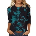 thumbnail image 2 of Odbmxy 3/4 Sleeve Women T Shirt Fall Tie-Dye Soft Casual Crew Neck Pullover Holiday Loose Tops for Women, 2 of 5
