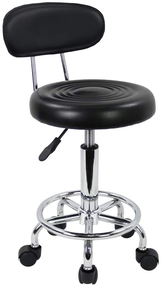 Round Shape Adjustable Height Spa Salon Bar Stool Chair Gas Lift Swivel UK 
