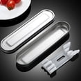 thumbnail image 4 of Stainless Steel Cutlery Box, Portable Silverware Storage Container for Travel, Spoon and Chopstick Holder for Lunch Bags 9x2 Inch, 4 of 6