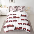 thumbnail image 2 of Manfei Red Train Twin Bedding Sets 7-Piece for Kids Children,Steam Engine Railway Bedding Comforter Set Microfiber,Transportation Theme Breathable Sheet Sets,Ultra Soft Home Decor,Reversible, 2 of 8