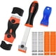 thumbnail image 1 of Razor Blade Scraper, 3 Pack Razor Scraper Tool with 50 Plastic and 30 Metal Razor Blades, Cleaning Scraper, for Removing Label, Registration Sticker, Tint, Grease from Windshield, Appliance, Glass, 1 of 5