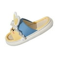 thumbnail image 3 of House Slippers for Woman Thick Heel Open Toe Slip-on Slides Flats Casual Winter Indoor Outdoor Warm Solid Color Home Flat Shoes for Women Yellow 7.5, 3 of 7