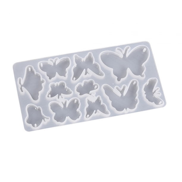 Modelo de silicona de mariposa, con orificio, joyería flexible de diferentes formas, modelo de fundición de silicona para jabón, dijes para bolsos,