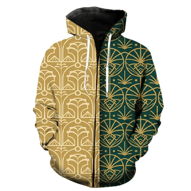 Abstract Pattern Men's Zipper Hoodie Cool 2024 Hot Sale Oversized 3D Printed Sweatshirts Funny Fashion Spring With Hood Jackets