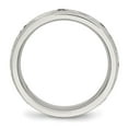 thumbnail image 2 of Auriga Fine Jewelry Stainless Steel Polished w/CZ 6 mm Grooved Band for Women Size 9, 2 of 6