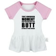 thumbnail image 2 of iDzn That Awkward Moment Funny Dresses For Baby, Newborn Babies Skirts, Infant Princess Dress, 0-24M Kids Graphic Clothes (Pink Raglan Dresses, 18-24 Months), 2 of 5