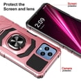 thumbnail image 6 of Compatible for T-Mobile REVVL 6 5G Case with Tempered Glass Screen Protector [Military Grade] Ring Car Magnetic Mount Kickstand Shockproof Phone Cover - Rose Gold, 6 of 7