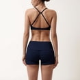 thumbnail image 4 of Women's Strappy Active Sports Bra with Scoop Neckline Thin Back Straps and Stretch Compression Fabric - Navy, Medium, 4 of 7