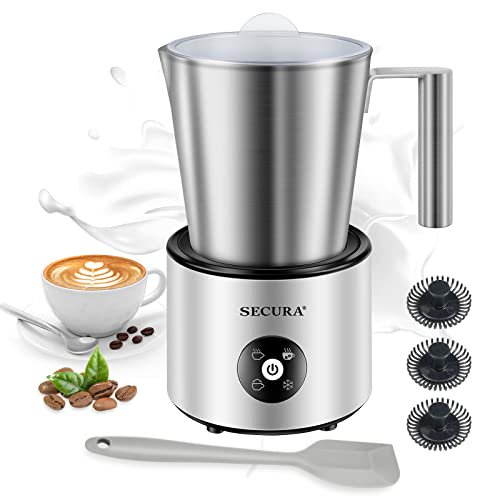 Secura Automatic Milk Frother, 4In1 Electric Milk Steamer, 17Oz Detachable Hot/Cold Foam Maker