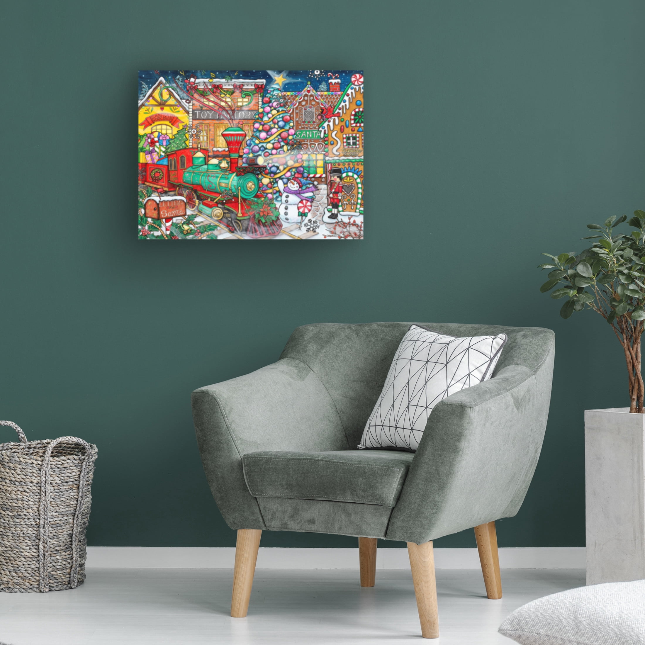 Canvas Wall Art - Kathy Kehoe Bambeck 'Santa's Village' Wall Art for Living Room, Bedroom, or Office Décor by Trademark Fine Art - 19 x 14 Inches
