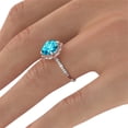 thumbnail image 3 of 2.25 ctw Aquamarine Ring with Diamonds 14K Rose Gold Flower Leaves Halo, 3 of 7