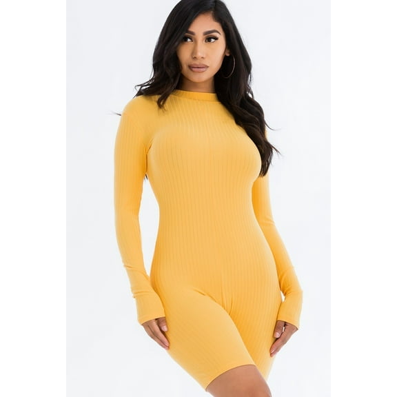 Ribbed Knit Romper S