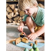 Tender Leaf Toys - Wild Pines Train Set - Stunning Wooden Lumberjack Style Toy Train Set for Age 3+