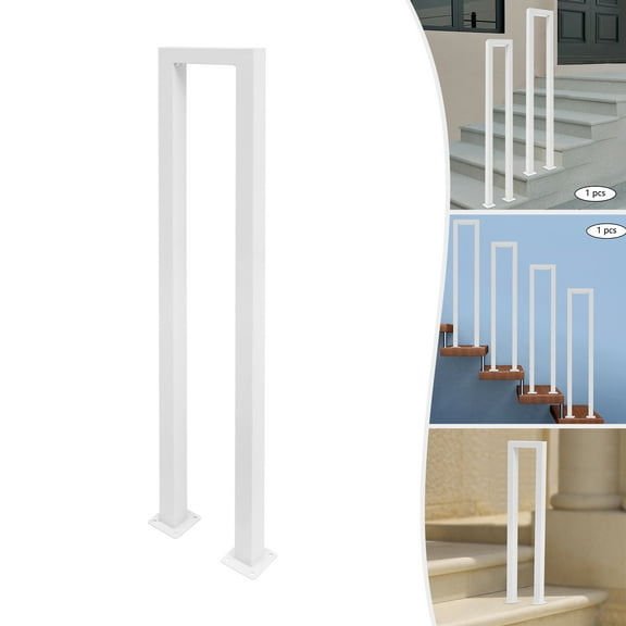 Modern White Handrail U-shaped Handrail for Indoor Stairs 66.14lbs Load Handrail for Outdoor Stairs