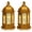 golden, variant on Mini Lantern with Flickering LED Candles , Vintage Decorative Hanging Candle Lanterns for Halloween, Christmas, Wedding Decorations, Party, Table Centerpiece-bronze