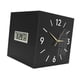 thumbnail image 4 of Reloj de pared de doble cara con pantalla digital (fecha, día de la semana, temperatura). Fabricado en metal resistente. Negro, 4 of 9