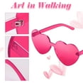 thumbnail image 4 of LINLIN Heart Glasses, Novelty Funky Heart Shaped Party Sunglasses, Frameless Glasses Eyewear for Adults and Kids Beach Photo Feather Boa Accessories, 4 of 7