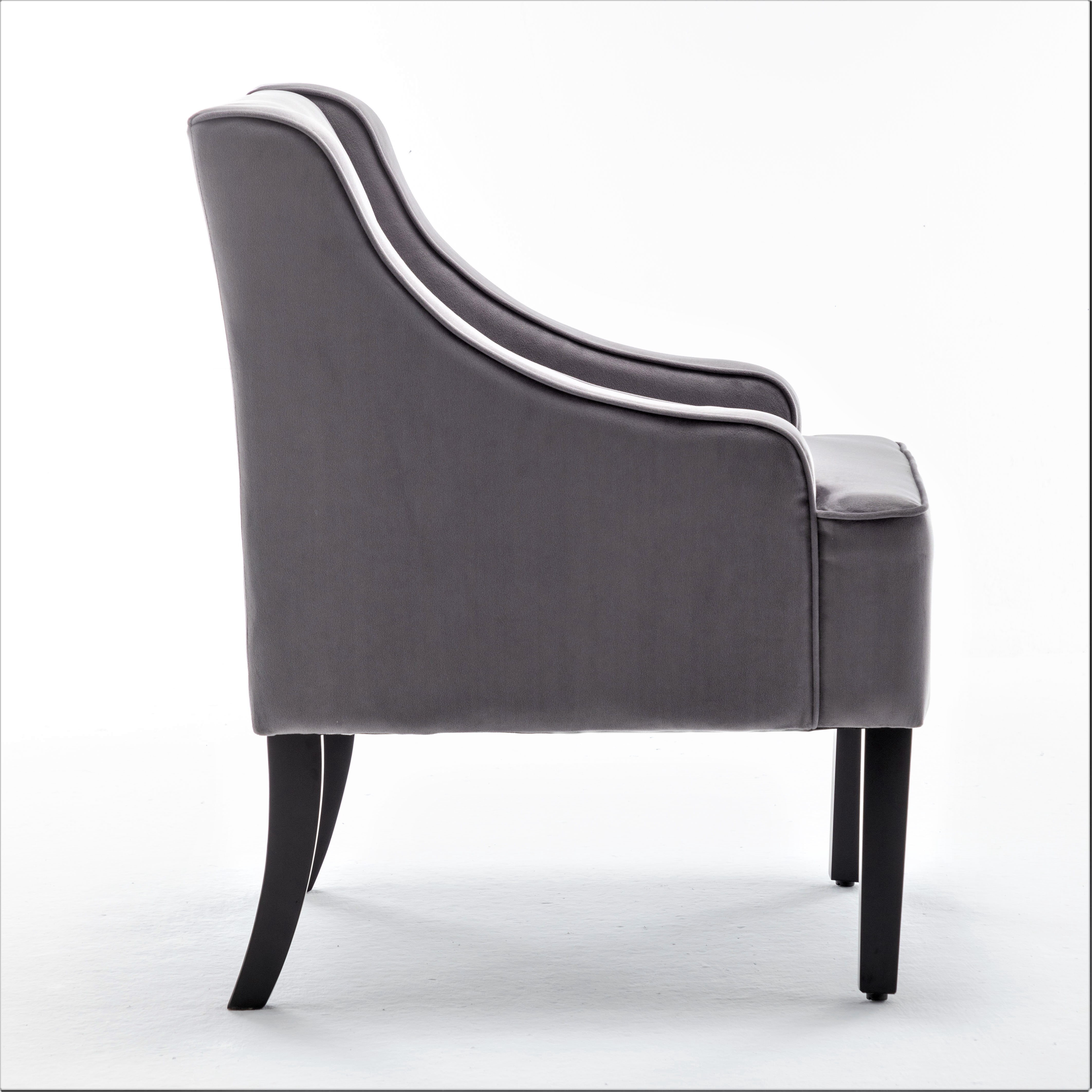 US Pride Furniture Correen 25" Wide Microfiber Accent Chair with Recessed Arms, Gray
