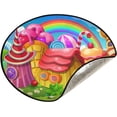 thumbnail image 5 of Coolnut Fairytale Candy Town Christmas Tree Mats Waterproof Tree Skirt, Colorful Lollipop Houses Xmas Tree Stand Tray Mat Floor Protector Pad for Holiday Party Decoration, 28.3", 5 of 6