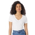 thumbnail image 1 of Camiseta GAP con cuello en V blanca XL para mujer, 1 of 4
