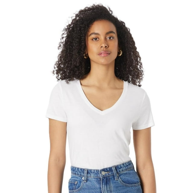 Camiseta GAP con cuello en V blanca XL para mujer