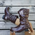 thumbnail image 4 of Mostsola Slouchy Cowboy Boots for Women Vintage Soft Leather Pull on Round Toe Heeled Fall Boots, 4 of 9