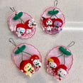thumbnail image 2 of Colgante de cuerda de pelo de felpa Kawaii Sanrios Cherry, My Kuromi Melody, animales lindos de dibujos animados, muñeco de peluche, broche, llavero suave, juguete para regalos, 2 of 5