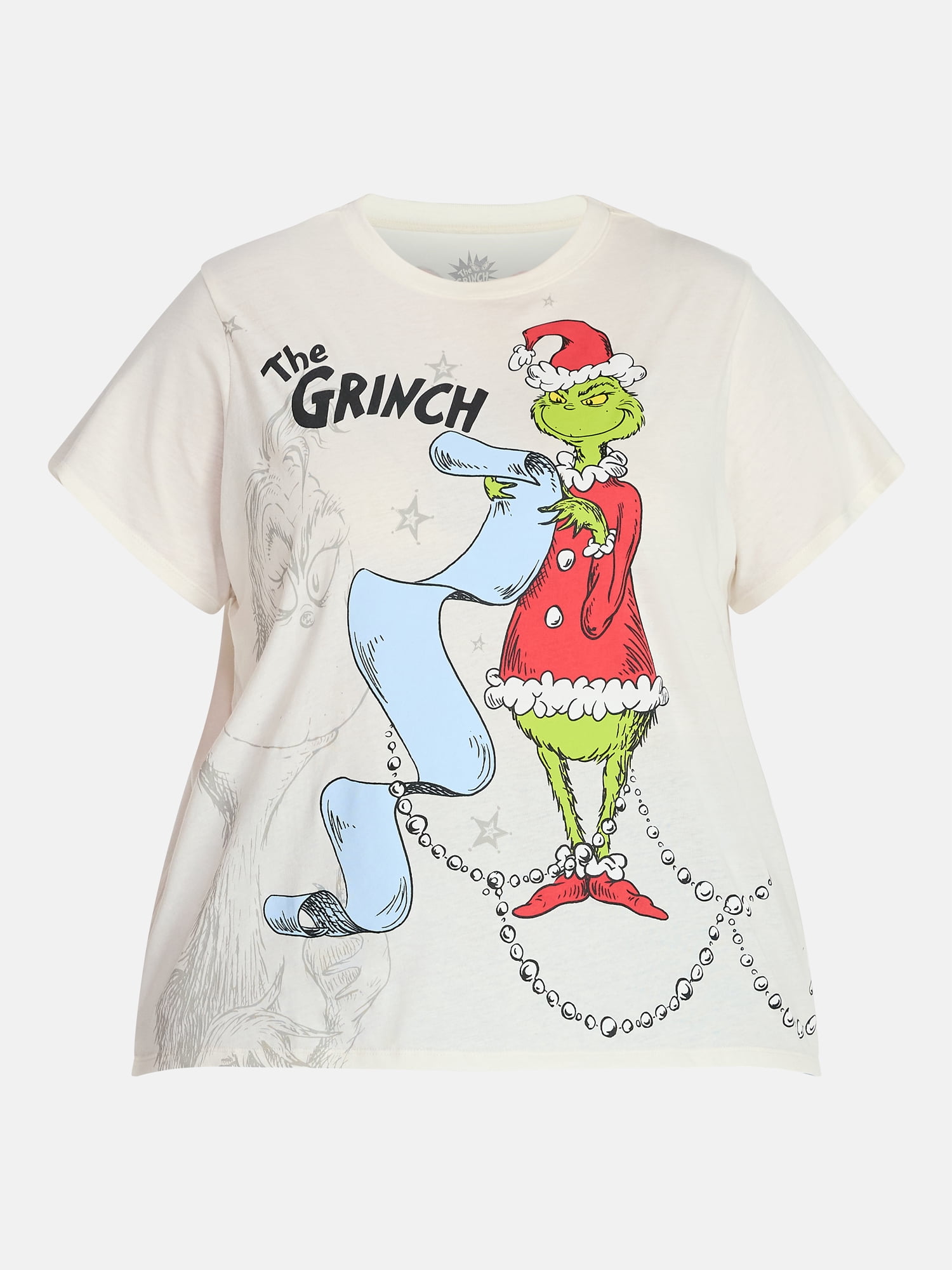The Grinch Women's Plus Size Front Back Graphic Tee with Short Sleeves, Sizes 1X-4X