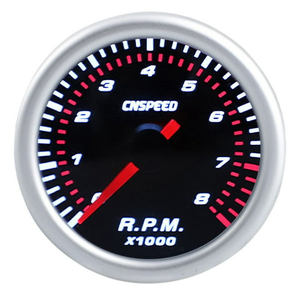 CNSPEED 52mm Auto Car Tachometer Tacho Gauge 08000 RPM 12V White