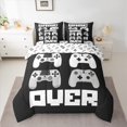 thumbnail image 2 of Manfei White Game Controller Twin Bedding Sets, Teens Gamer Gaming Bedding Comforter Set, White Black Sheet Sets Breathable Home Decor Reversible 7 Pieces, 2 of 6