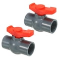 thumbnail image 1 of Uxcell G1-1/4 Ball Valve, 2 Pack PVC Threaded Shut-off Valve with Easy to Rotate Handle Gray/Red, 1 of 6