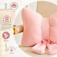 thumbnail image 3 of Topboutique Bowknot Plush Pillow Bow Throw Pillows Lumbar Pillow Decorative Throw Pillows Car Backrest Cushion for Couch Bed Office Home Decor Christmas Gifts (1 Pc Pink,32*38cm), 3 of 7