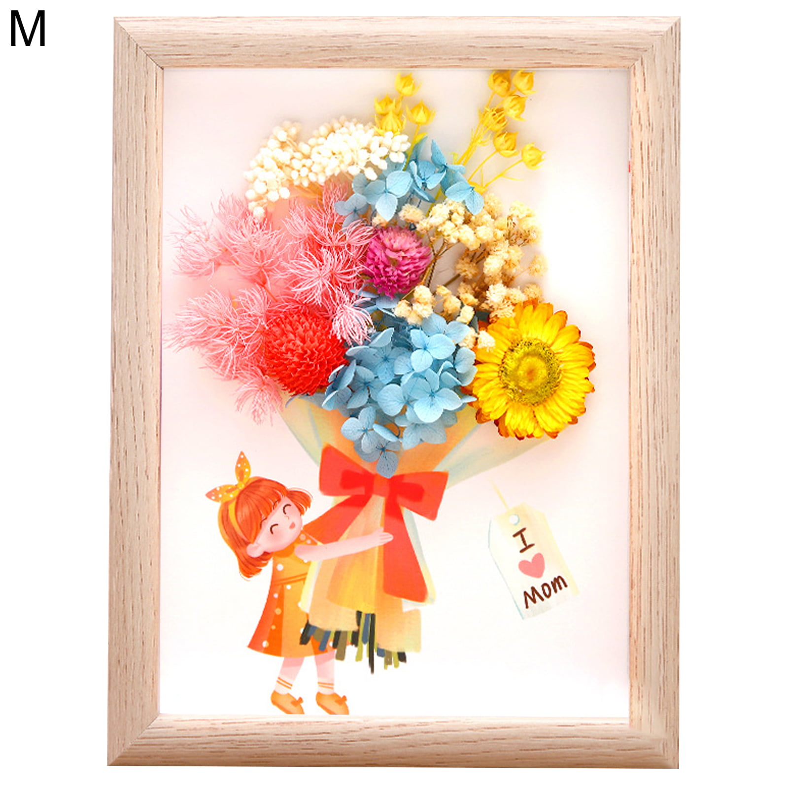 LA TALUS Photo Frame 3D Stable Wooden Dried Flower DIY Picture Frame for  Handicrafts style D 