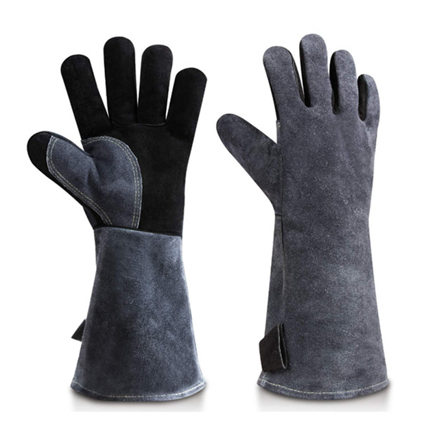 Guantes de protección laboral de alta temperatura para soldadura eléctrica/barbacoa/estufa grises alargados Adepaton Botas y Guantes