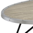 thumbnail image 3 of Plethoria Home Weathered Grey Oak and Black Oval Coffee Table, 3 of 5